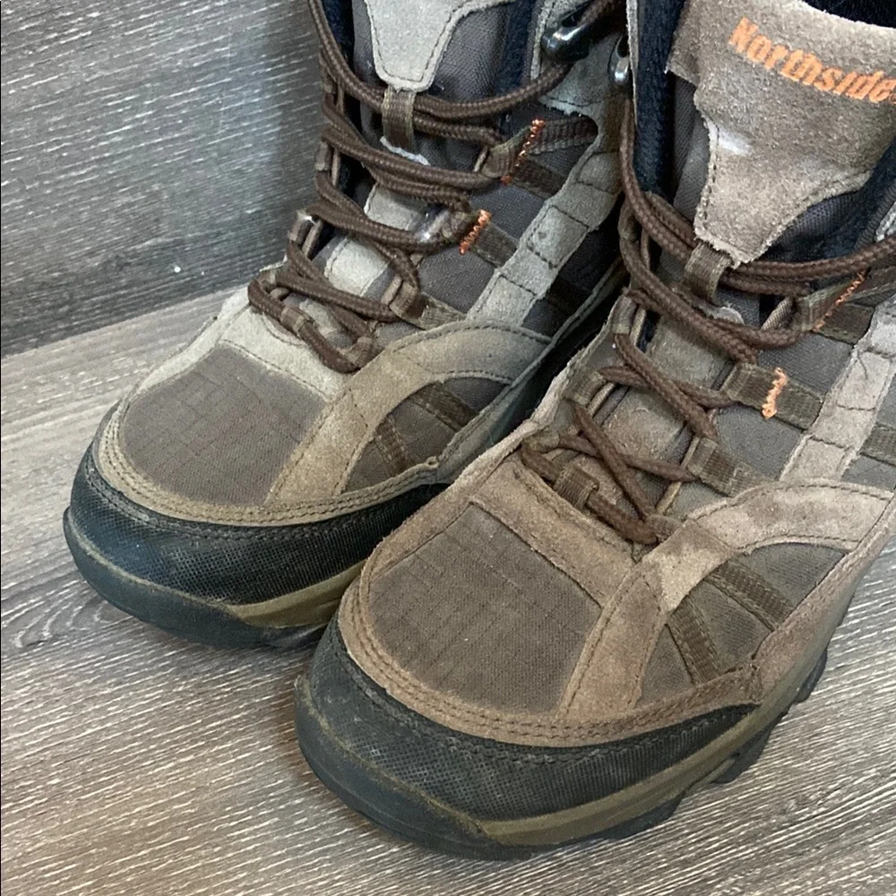 Northside Rampart Kids Youth Lightweight Mid Hiking Boots Shoes Size 5 Brown